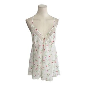 LA Intimates Hearts Flowers Chemise Slip Dress Panties Underwear Set Lingerie XL